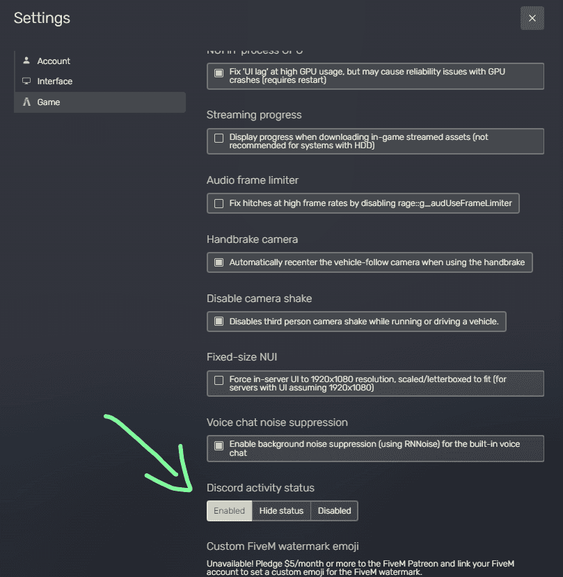 Disable Discord Rich Presence