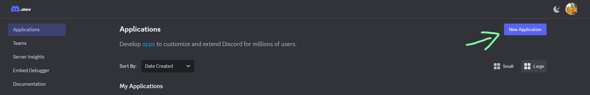 Create a new application