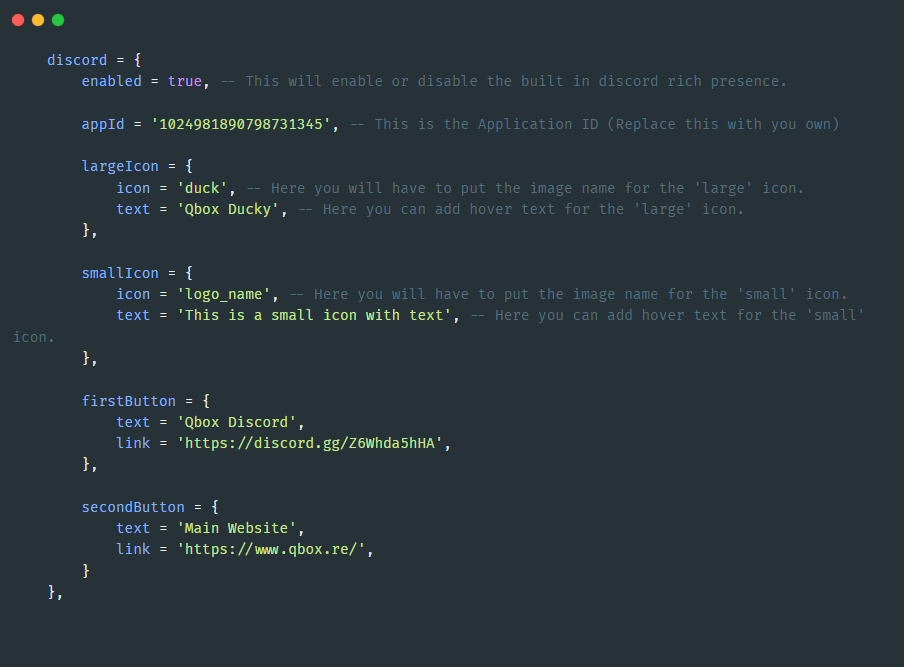 Edit the config file